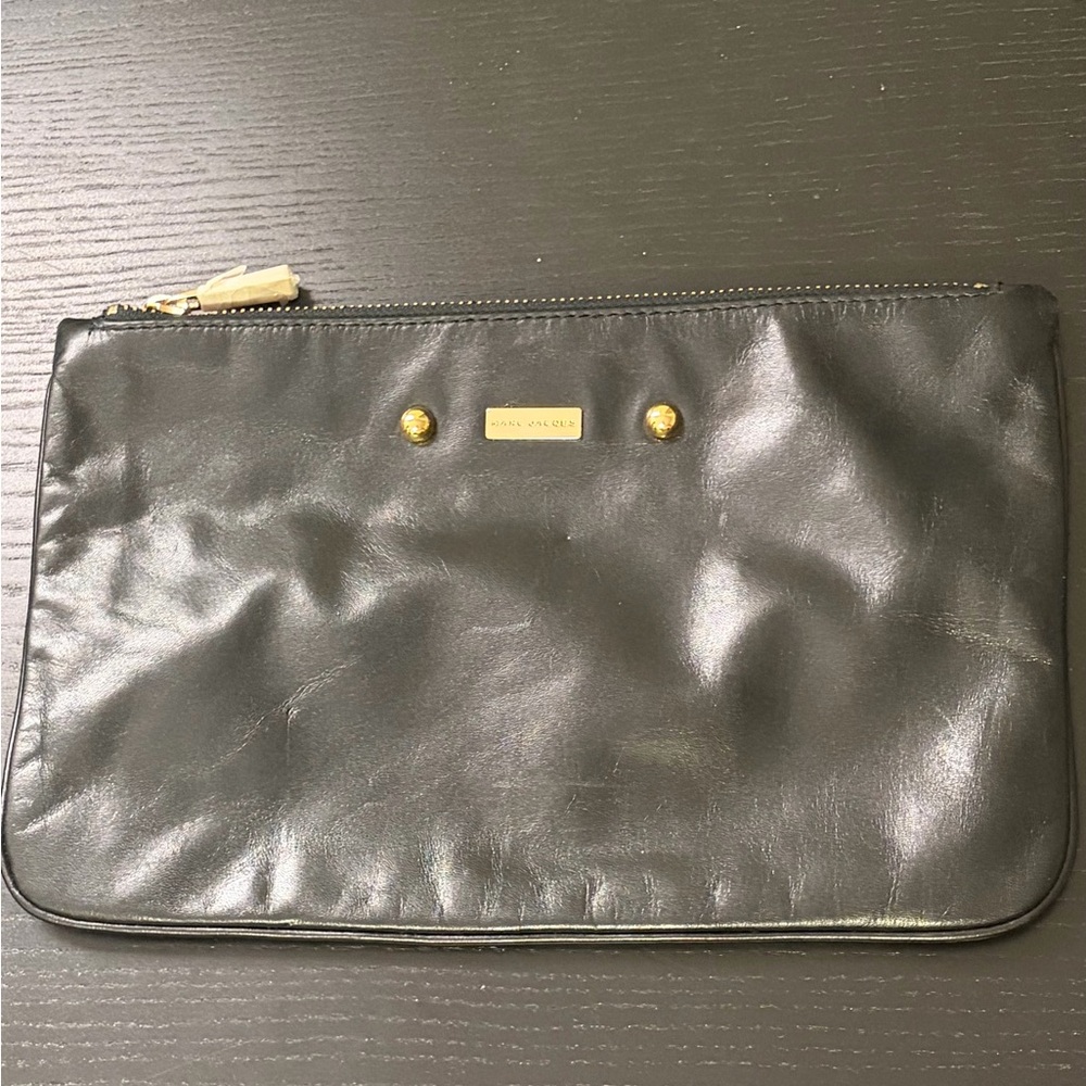 Marc Jacobs Black Nylon Interior Pouch with Gold Zipper Detail